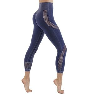 Faded Blue yoga leggings workout pants mesh 27